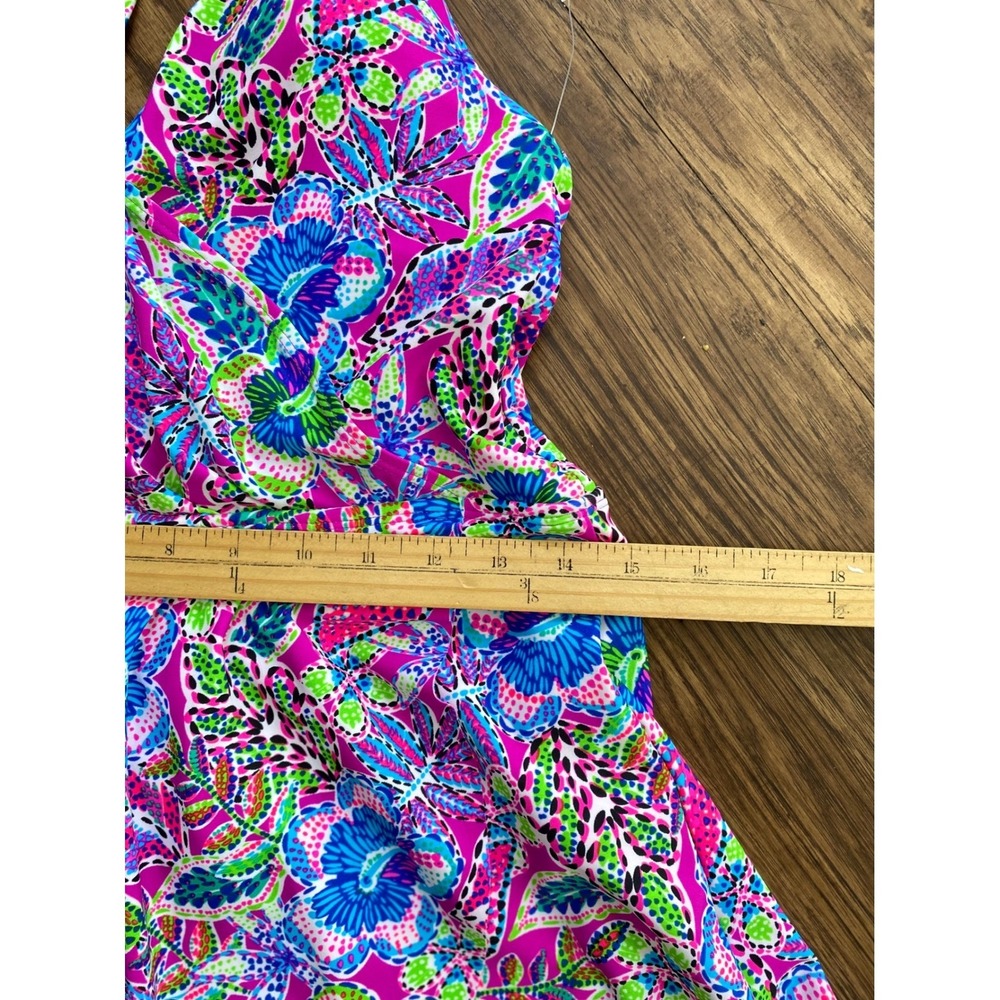Stella‎ Parker Swimdress Womens Large Pink Floral Tropical Crossback One Piece - Picture 5 of 10